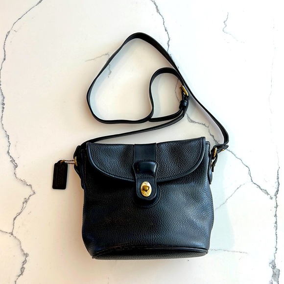 Coach Handbags - Vintage COACH Pebbled Leather Bag Black